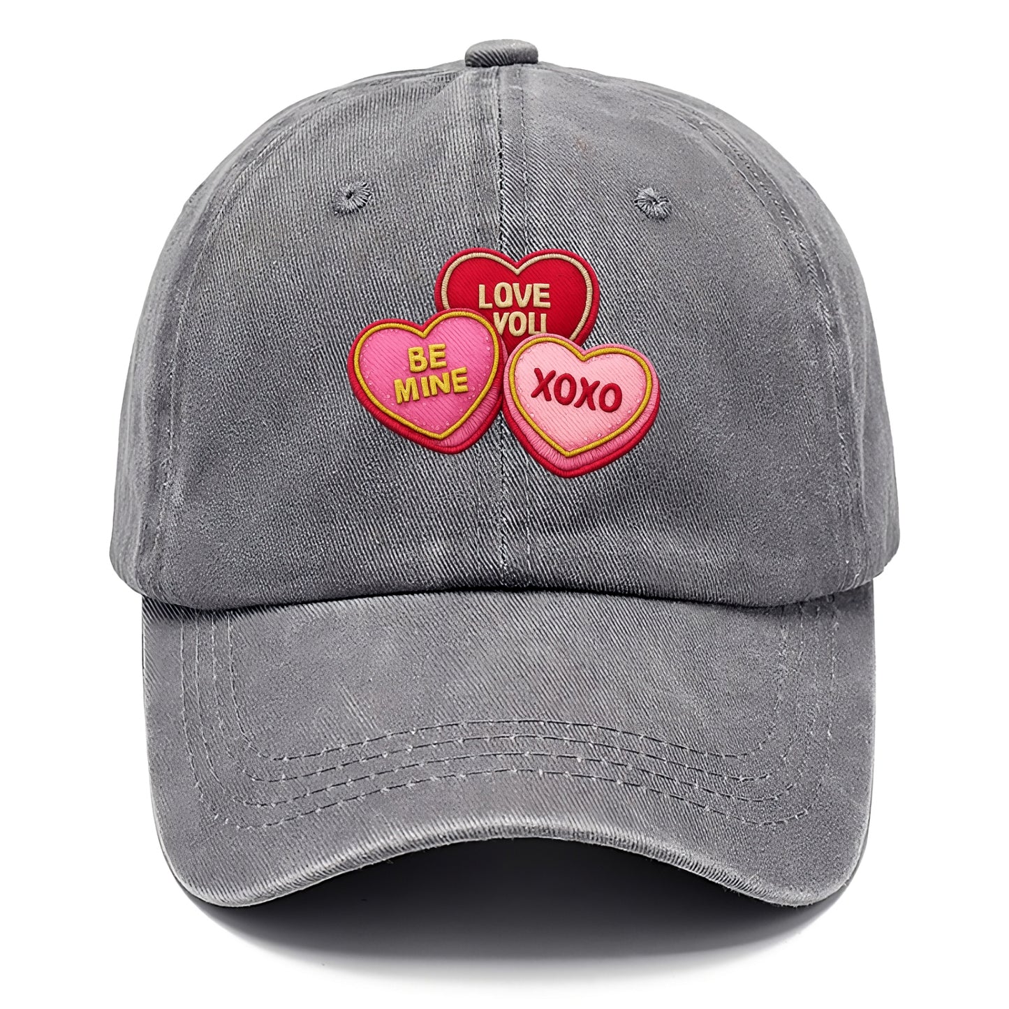 VALENTINES HEARTS - candy hearts in pink and red , love day - Classic Cap - Urban Haze(Grey)