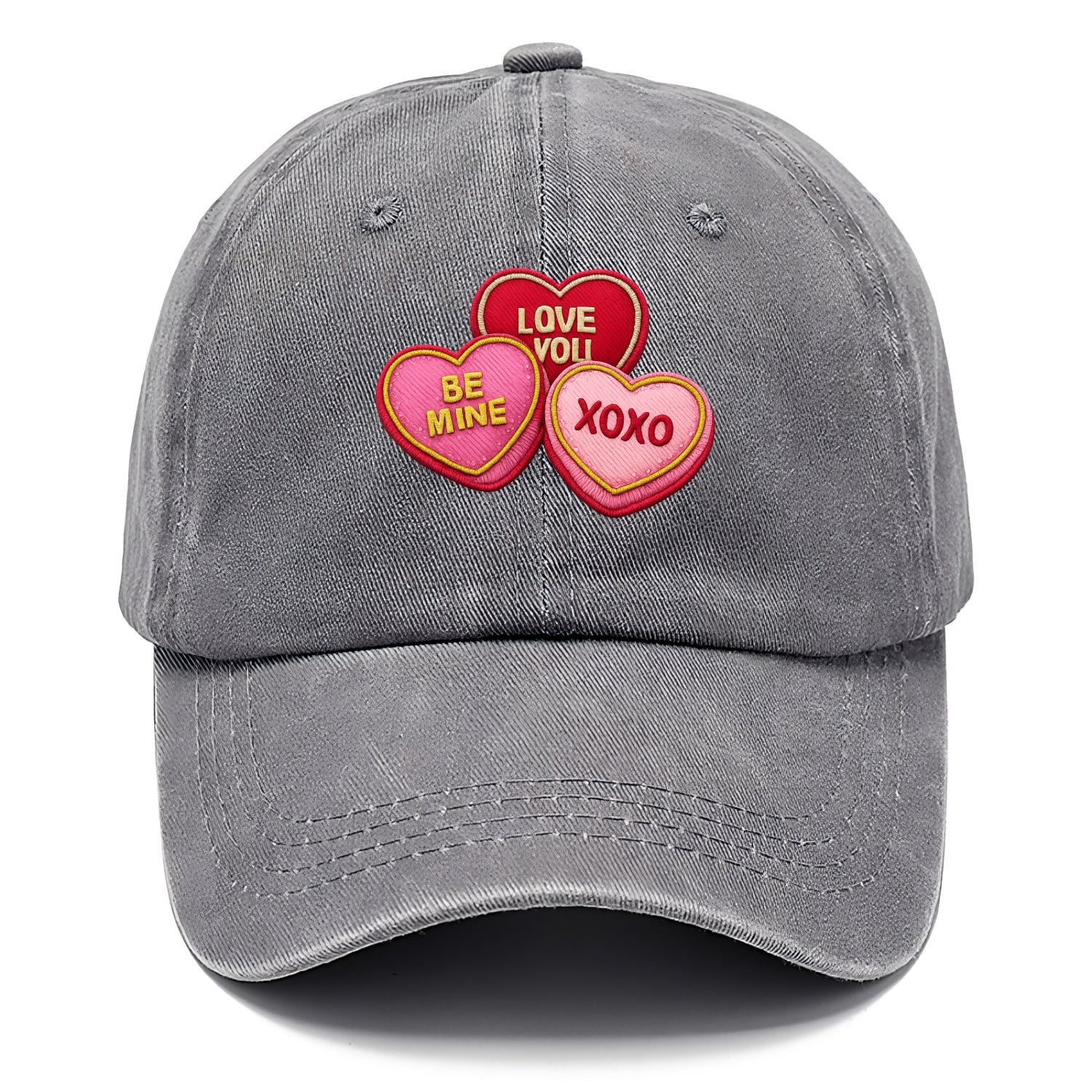 VALENTINES HEARTS - candy hearts in pink and red , love day - Classic Cap - Urban Haze(Grey)
