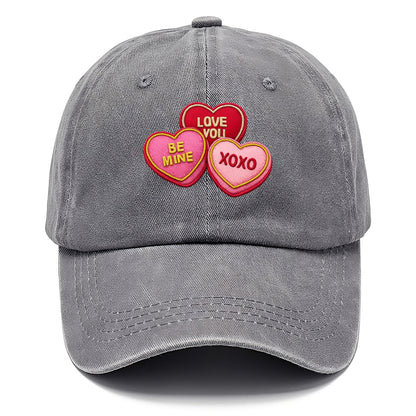 VALENTINES HEARTS - candy hearts in pink and red , love day - Classic Cap - Urban Haze(Grey)