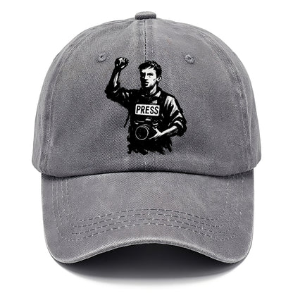 Journalist with camera - press freedom ink painting - Classic Cap - Urban Haze(Grey)