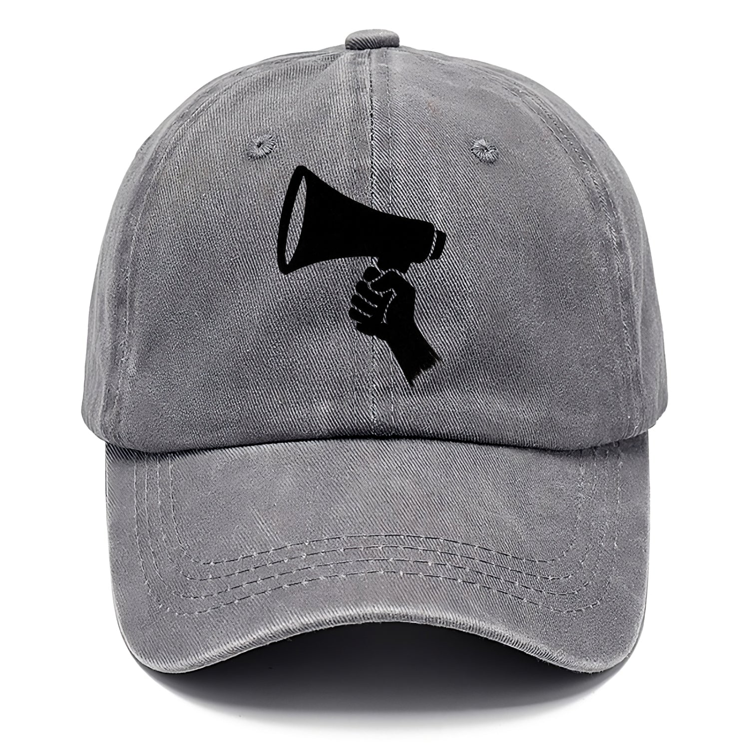 Megaphone silhouette - voice and protest ink brushwork - Classic Cap - Urban Haze(Grey)