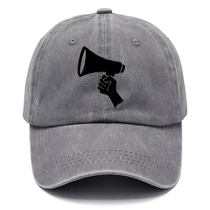 Megaphone silhouette - voice and protest ink brushwork - Classic Cap - Urban Haze(Grey)