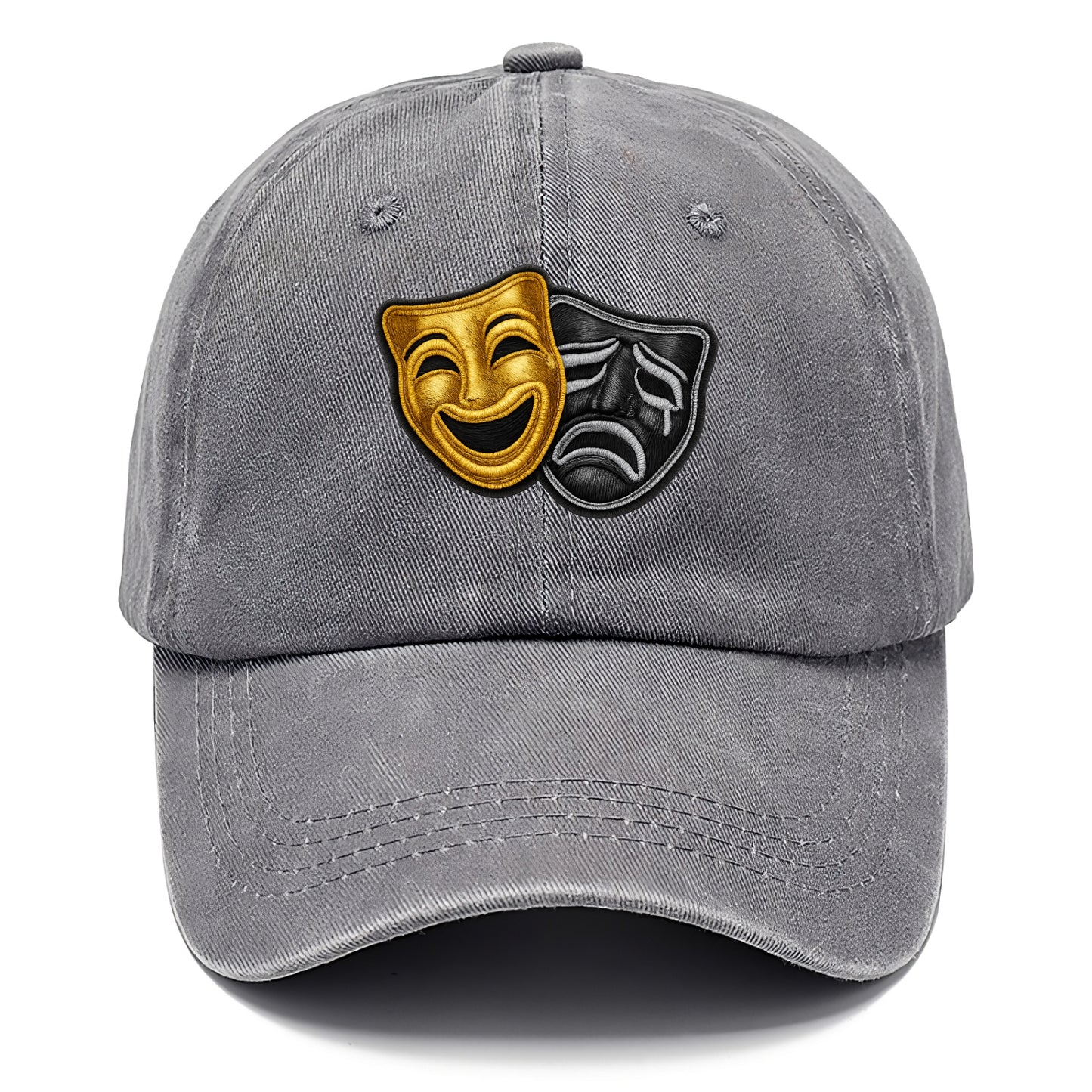 BROADWAY MASKS - comedy tragedy masks in gold and black , theater - Classic Cap - Urban Haze(Grey)