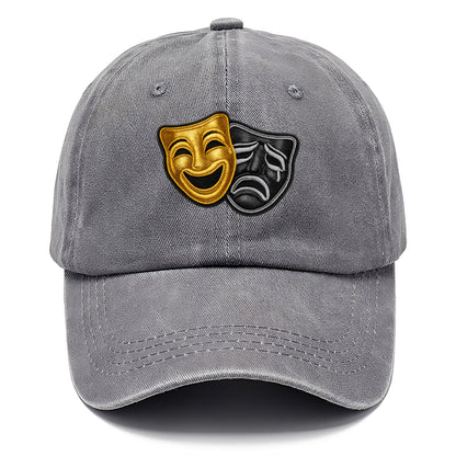 BROADWAY MASKS - comedy tragedy masks in gold and black , theater - Classic Cap - Urban Haze(Grey)