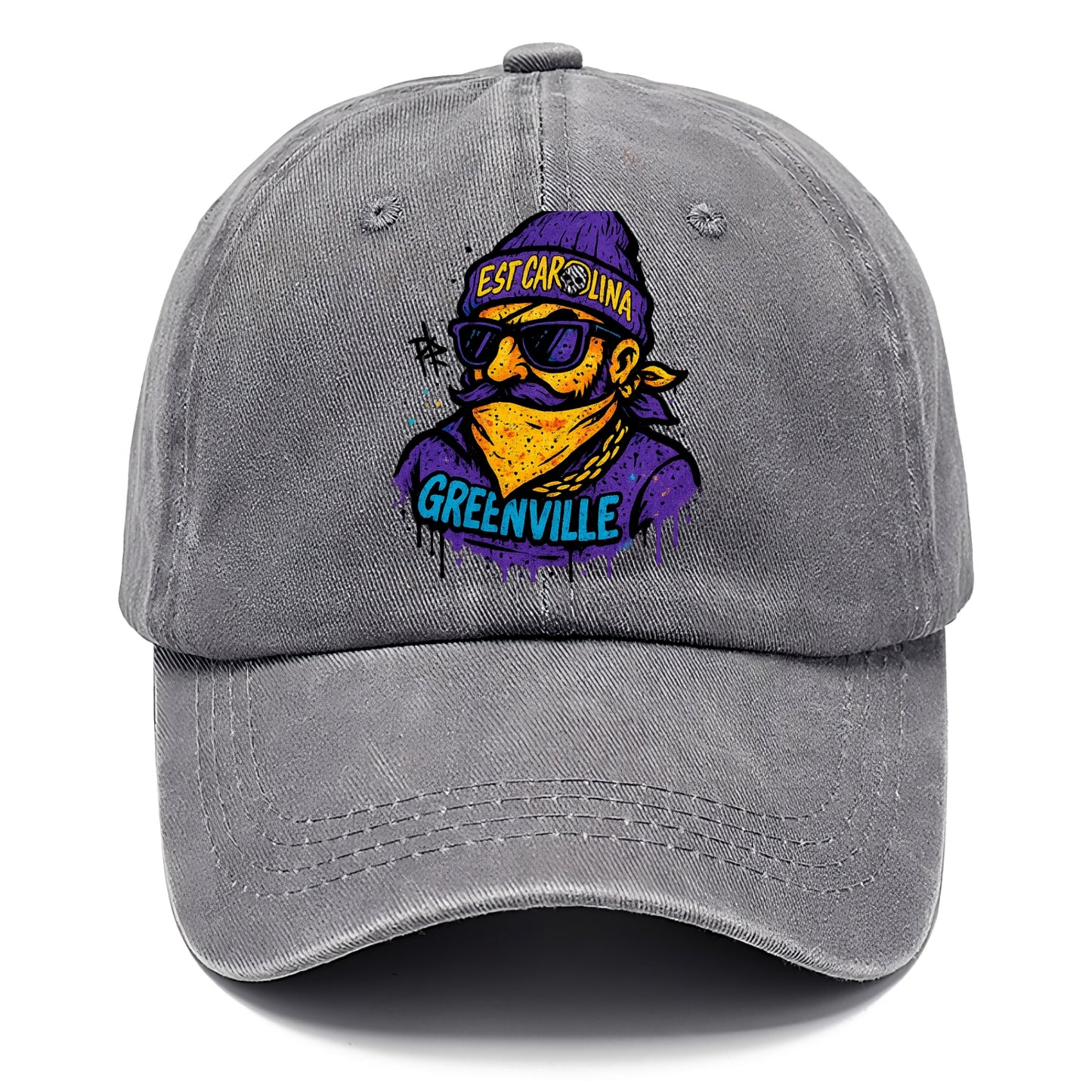 Greenville Pirate wearing East Carolina beanie with skull patch - Classic Cap - Urban Haze(Grey)