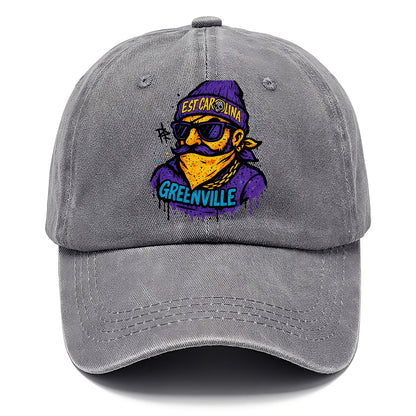 Greenville Pirate wearing East Carolina beanie with skull patch - Classic Cap - Urban Haze(Grey)