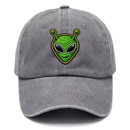 ALIEN MARTIAN - green alien with antenna in green , little green man - Classic Cap - Urban Haze(Grey)