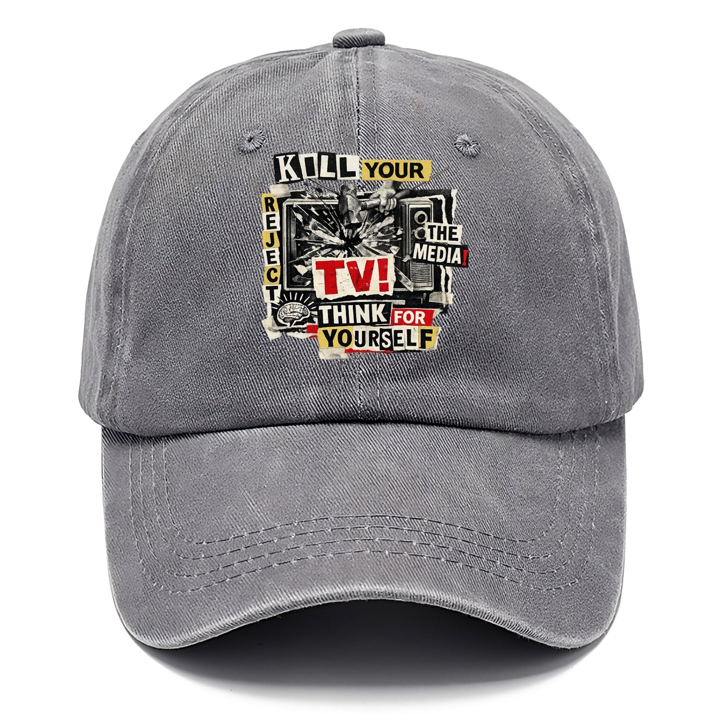 KILL YOUR TV | Smashed television | Reject media | Think for yourself | Analog - Classic Cap - Urban Haze(Grey)