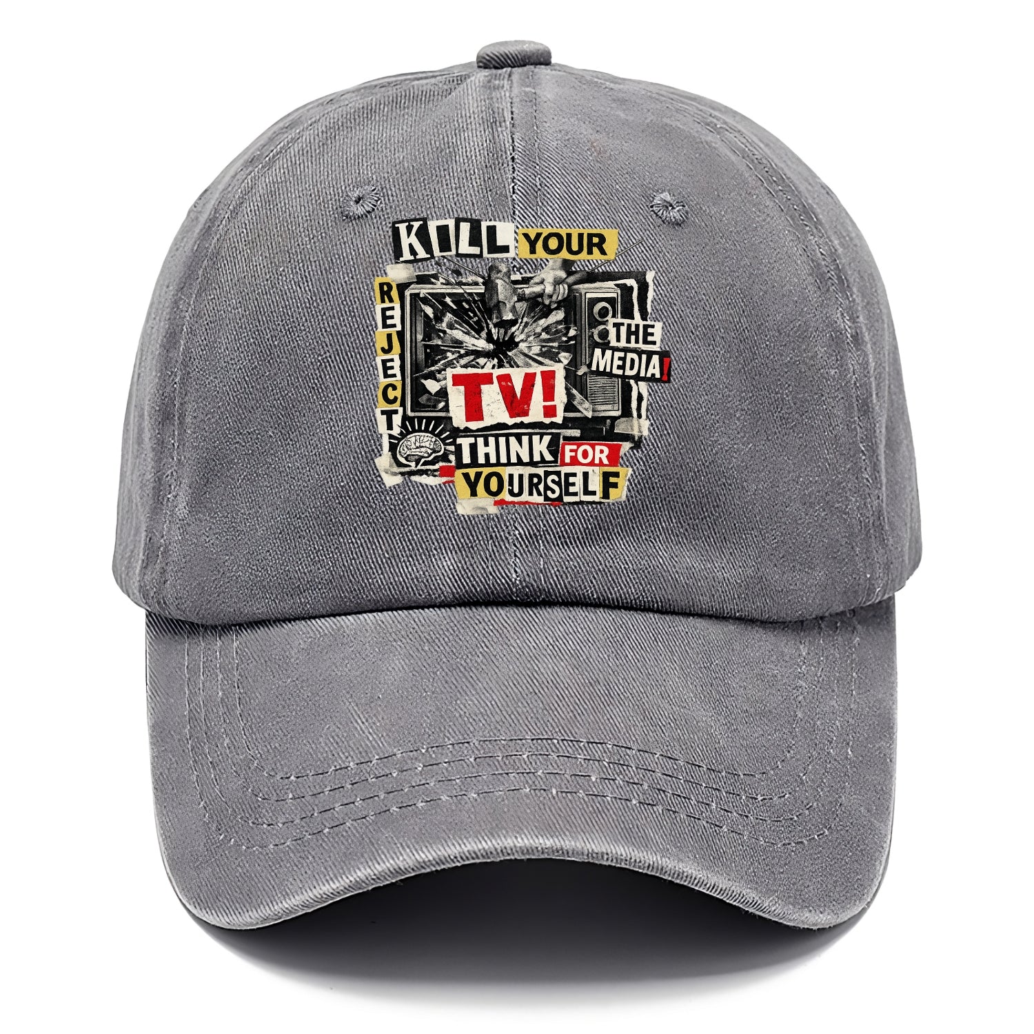 KILL YOUR TV | Smashed television | Reject media | Think for yourself | Analog - Classic Cap - Urban Haze(Grey)