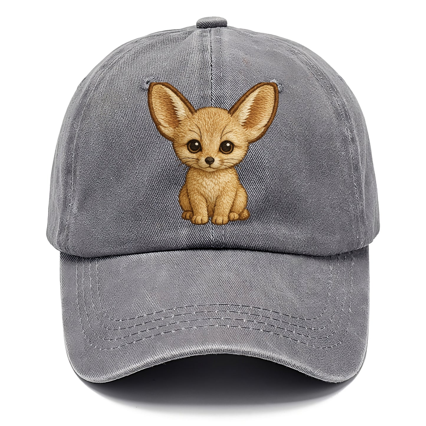 Baby Fennec Fox - huge ears, cream fur, large dark eyes, front-facing, desert baby - Classic Cap - Urban Haze(Grey)