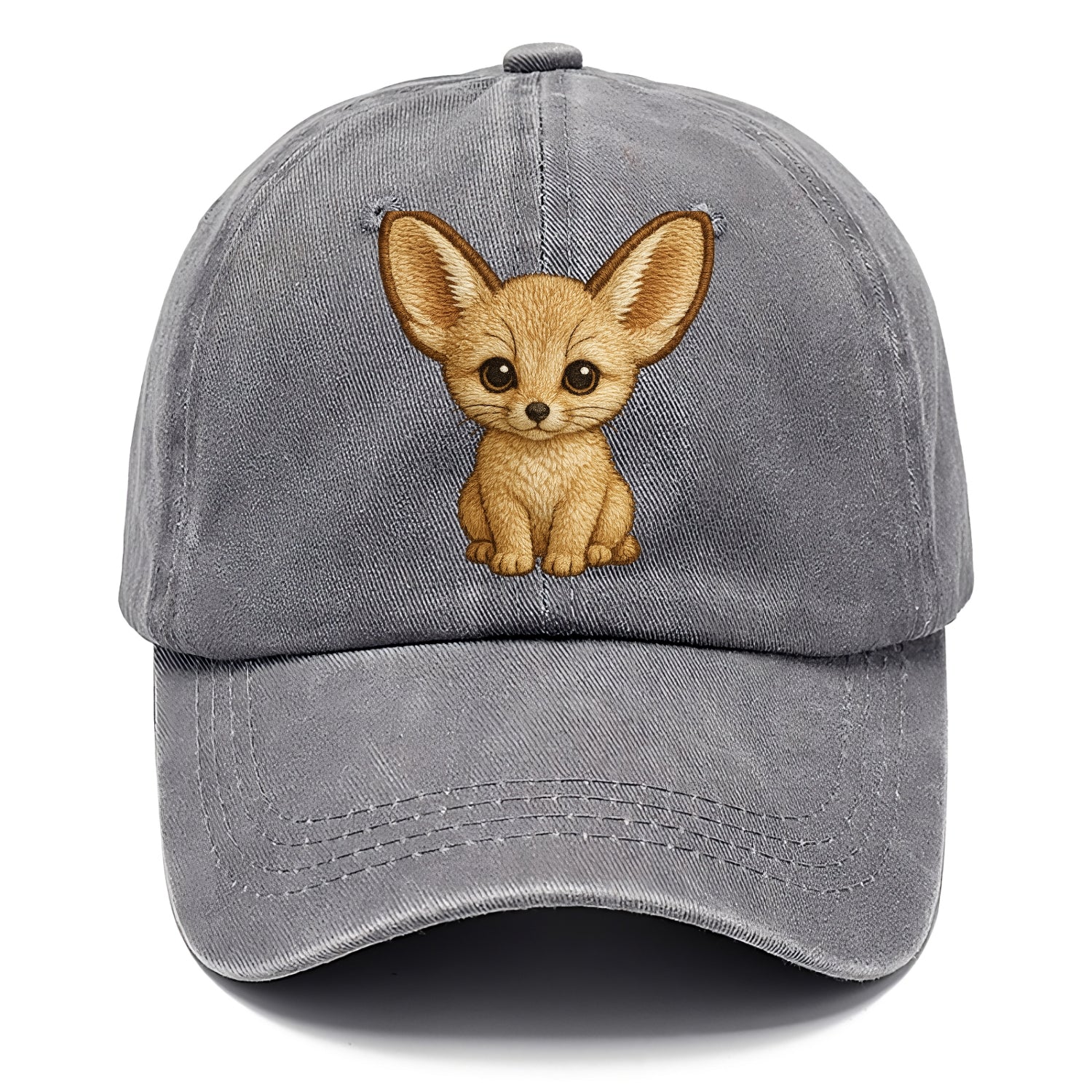 Baby Fennec Fox - huge ears, cream fur, large dark eyes, front-facing, desert baby - Classic Cap - Urban Haze(Grey)