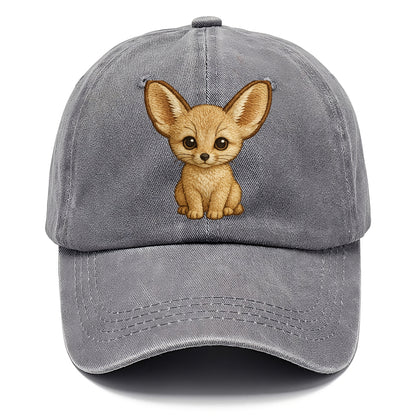 Baby Fennec Fox - huge ears, cream fur, large dark eyes, front-facing, desert baby - Classic Cap - Urban Haze(Grey)
