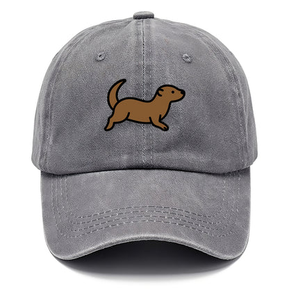 Otter - Brown sleek swimming pose flat side profile - Classic Cap - Urban Haze(Grey)