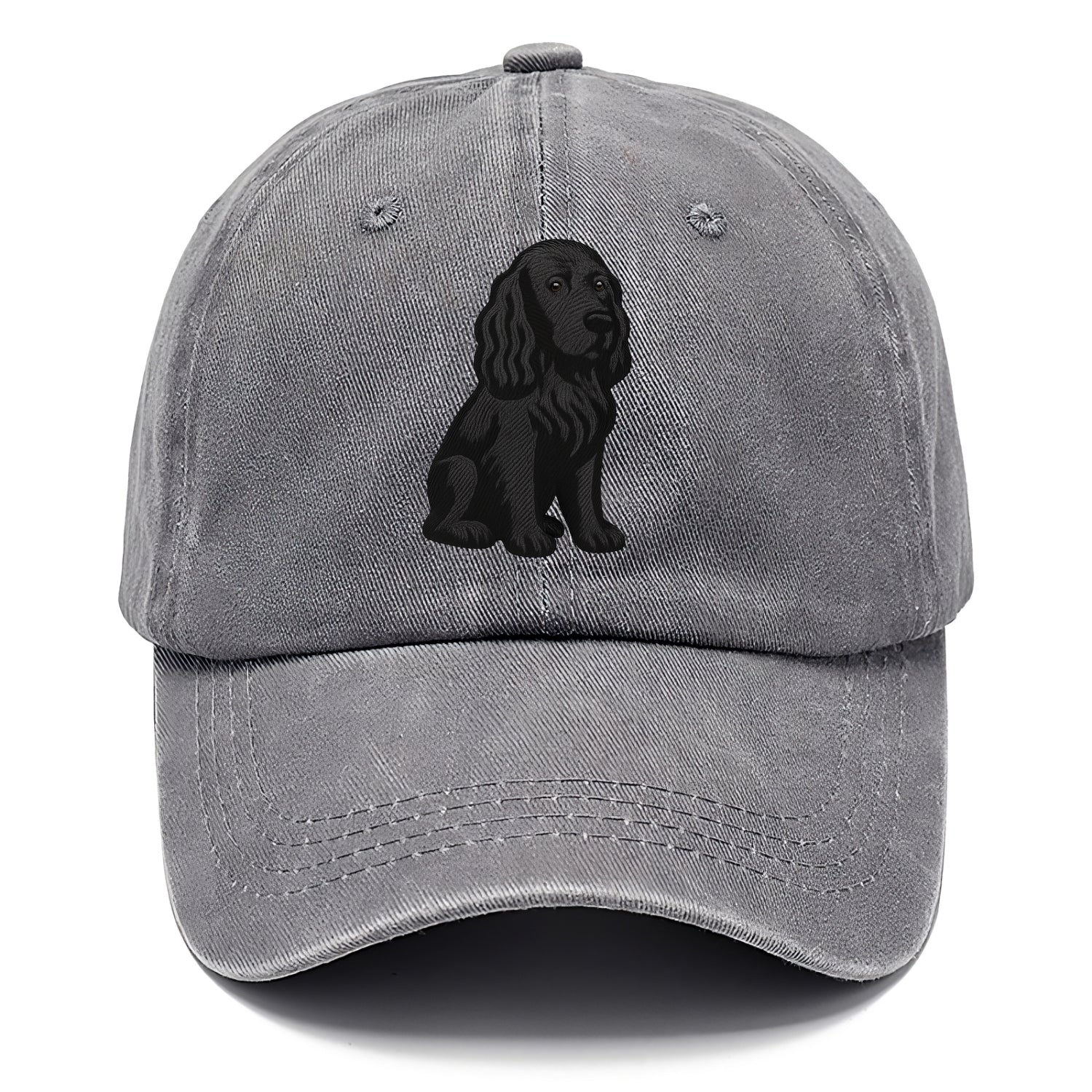 Field Spaniel - Black silky coat embroidered pose - Classic Cap - Urban Haze(Grey)