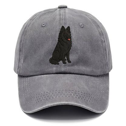 Belgian Sheepdog - Black long-haired embroidered pose - Classic Cap - Urban Haze(Grey)