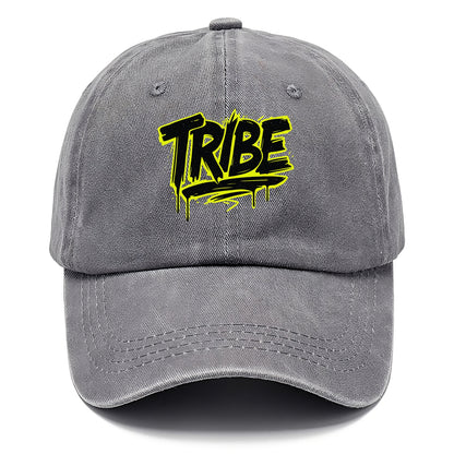 Bold typography design - "TRIBE" - your community, your group - Classic Cap - Urban Haze(Grey)