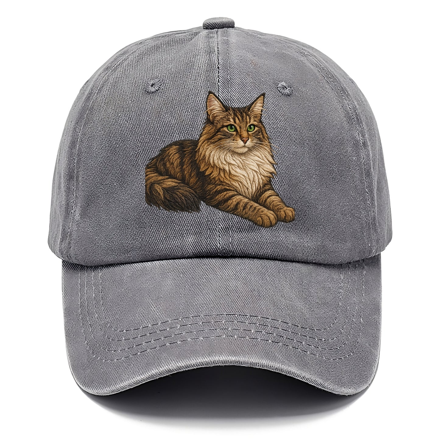 Norwegian Forest Cat  relaxed lying down Classic Cap - Urban Haze(Grey)