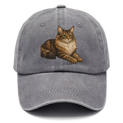 Norwegian Forest Cat  relaxed lying down Classic Cap - Urban Haze(Grey)