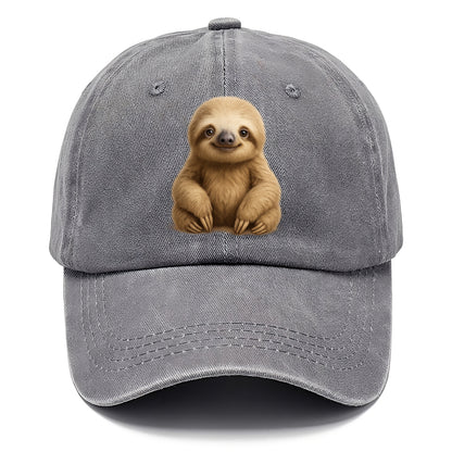Baby Sloth - tan fur, long arms, peaceful smile, gentle eyes, front-facing, zen - Classic Cap - Urban Haze(Grey)