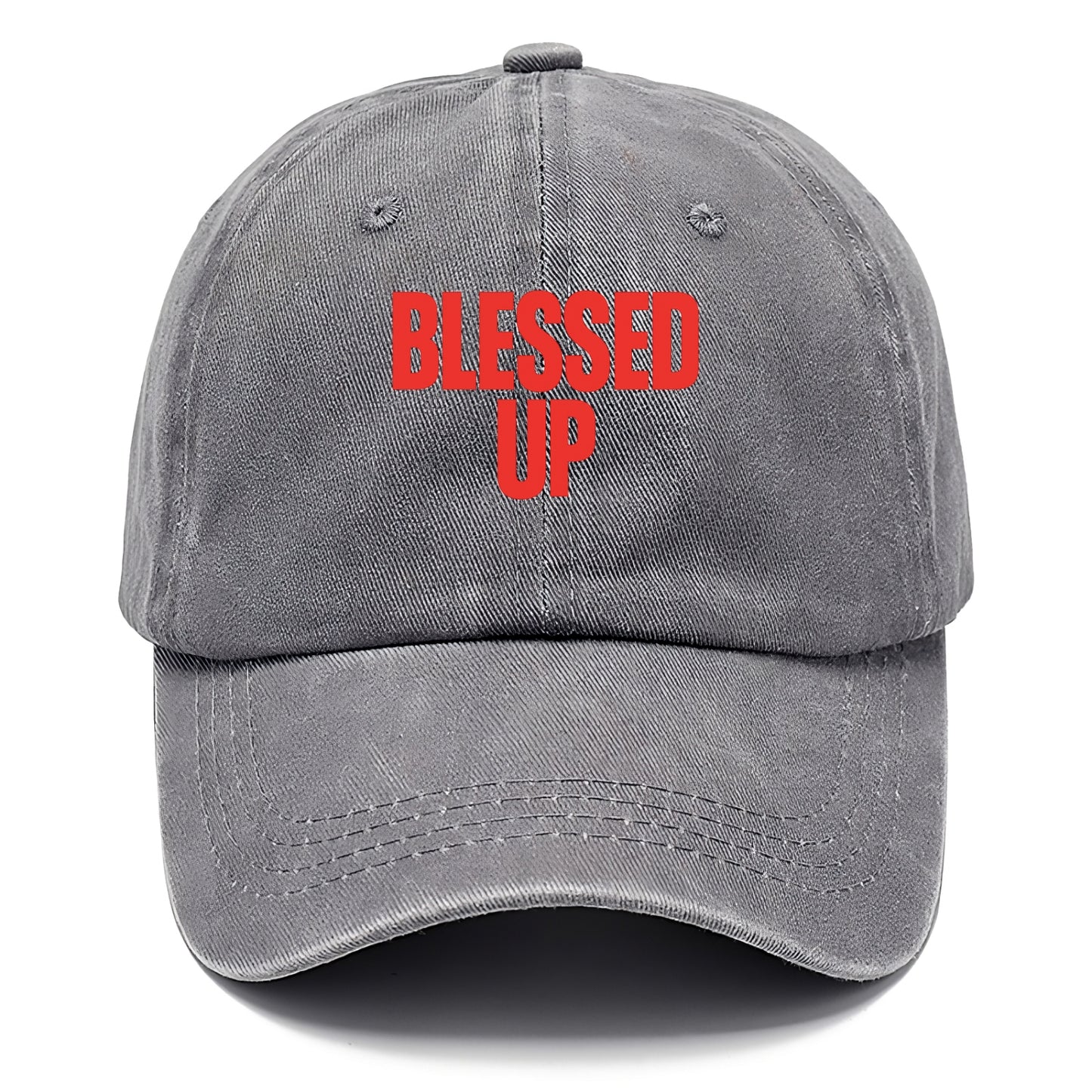 Bold typography design - "BLESSED UP" - recognizing fortune - Classic Cap - Urban Haze(Grey)