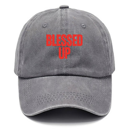 Bold typography design - "BLESSED UP" - recognizing fortune - Classic Cap - Urban Haze(Grey)