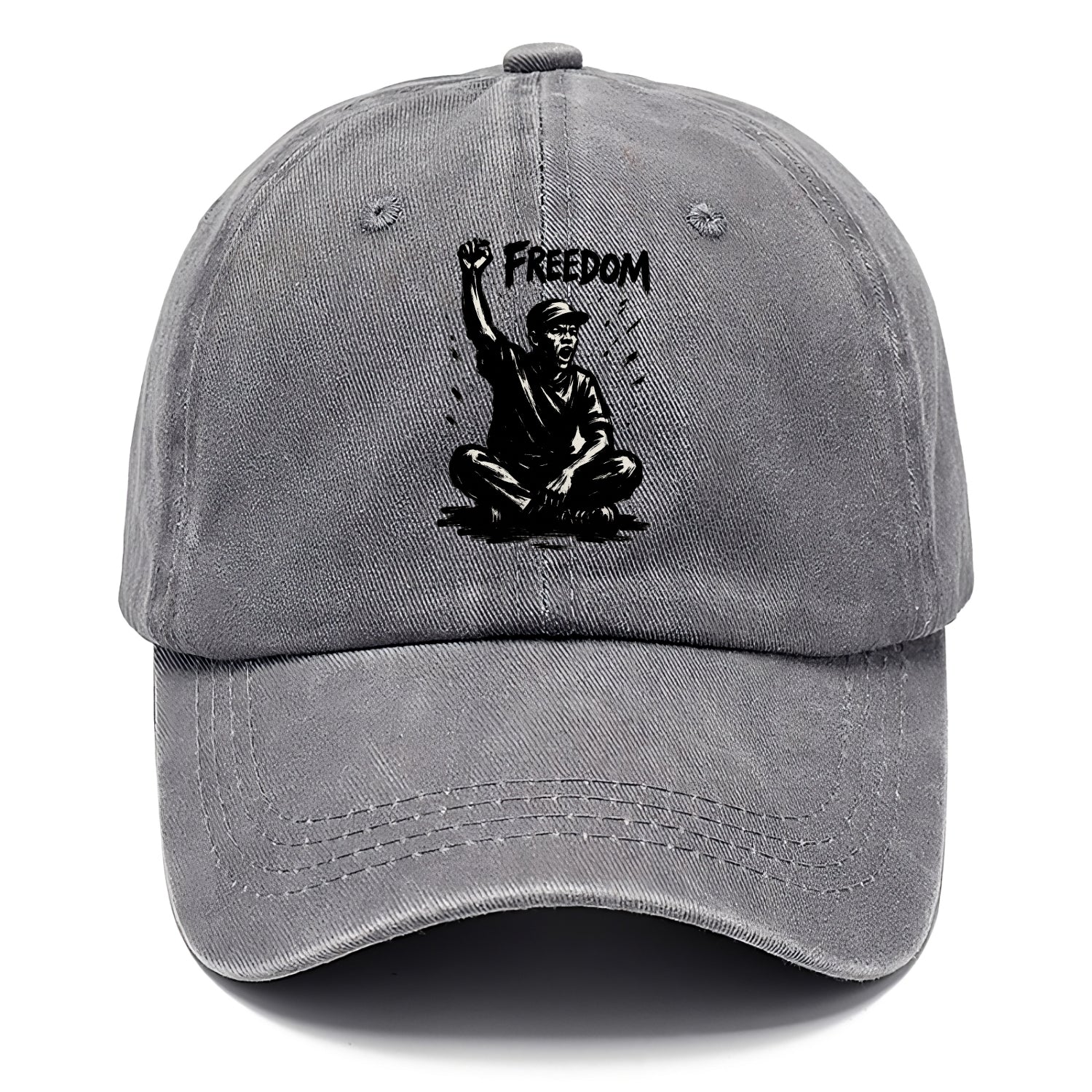 Sit-in protest figure - civil disobedience ink art - Classic Cap - Urban Haze(Grey)