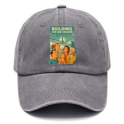 Multiple generations celebrating progress together - "Building for Our Children" - - Classic Cap - Urban Haze(Grey)