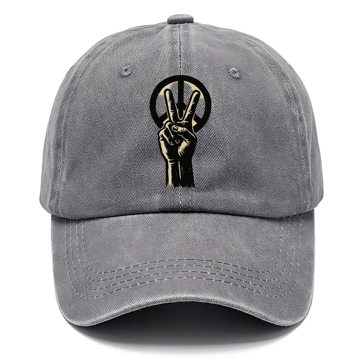 Peace sign hand gesture - anti-war movement ink brushstrokes - Classic Cap - Urban Haze(Grey)