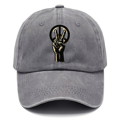 Peace sign hand gesture - anti-war movement ink brushstrokes - Classic Cap - Urban Haze(Grey)