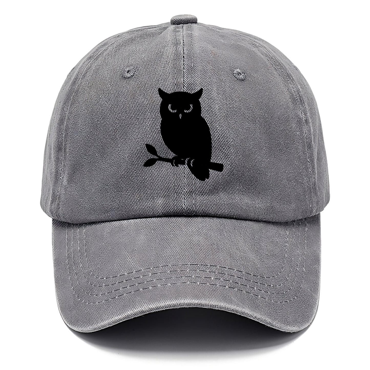 Owl perched on branch at night - Classic Cap - Urban Haze(Grey)
