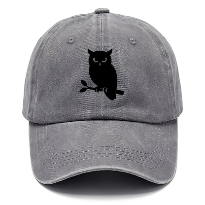 Owl perched on branch at night - Classic Cap - Urban Haze(Grey)