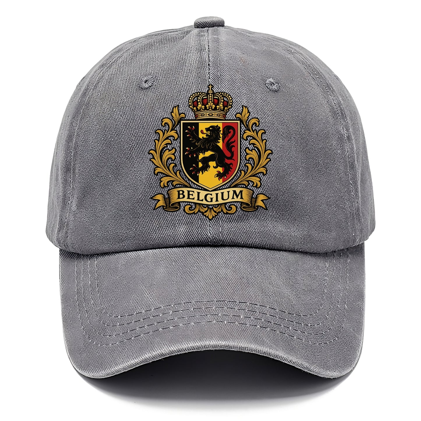 Belgium Lion Emblem (black Lion Rampant, Black/yellow/red Shield) Classic Cap - Urban Haze(Grey)