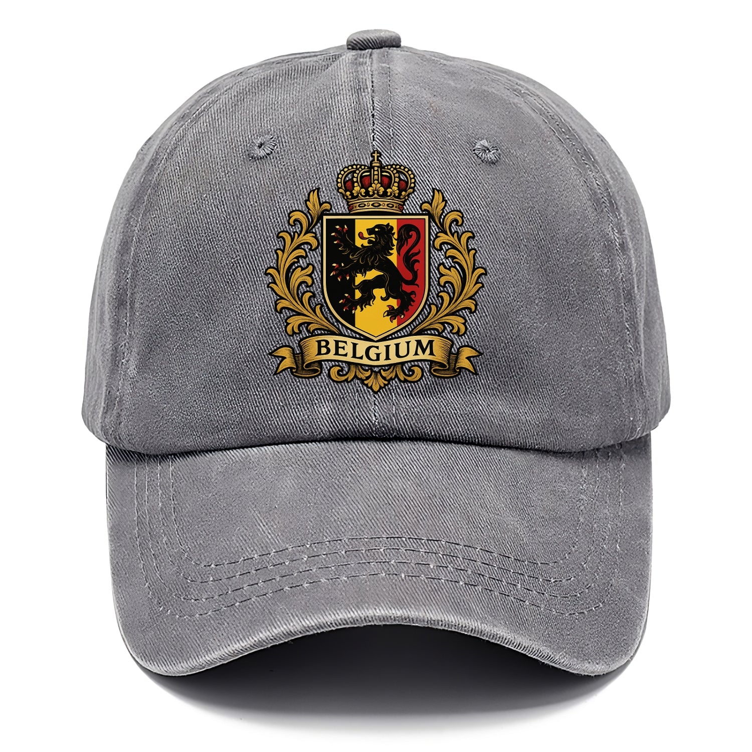 Belgium Lion Emblem (black Lion Rampant, Black/yellow/red Shield) Classic Cap - Urban Haze(Grey)
