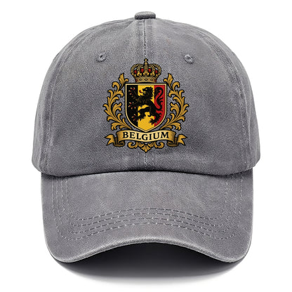 Belgium Lion Emblem (black Lion Rampant, Black/yellow/red Shield) Classic Cap - Urban Haze(Grey)