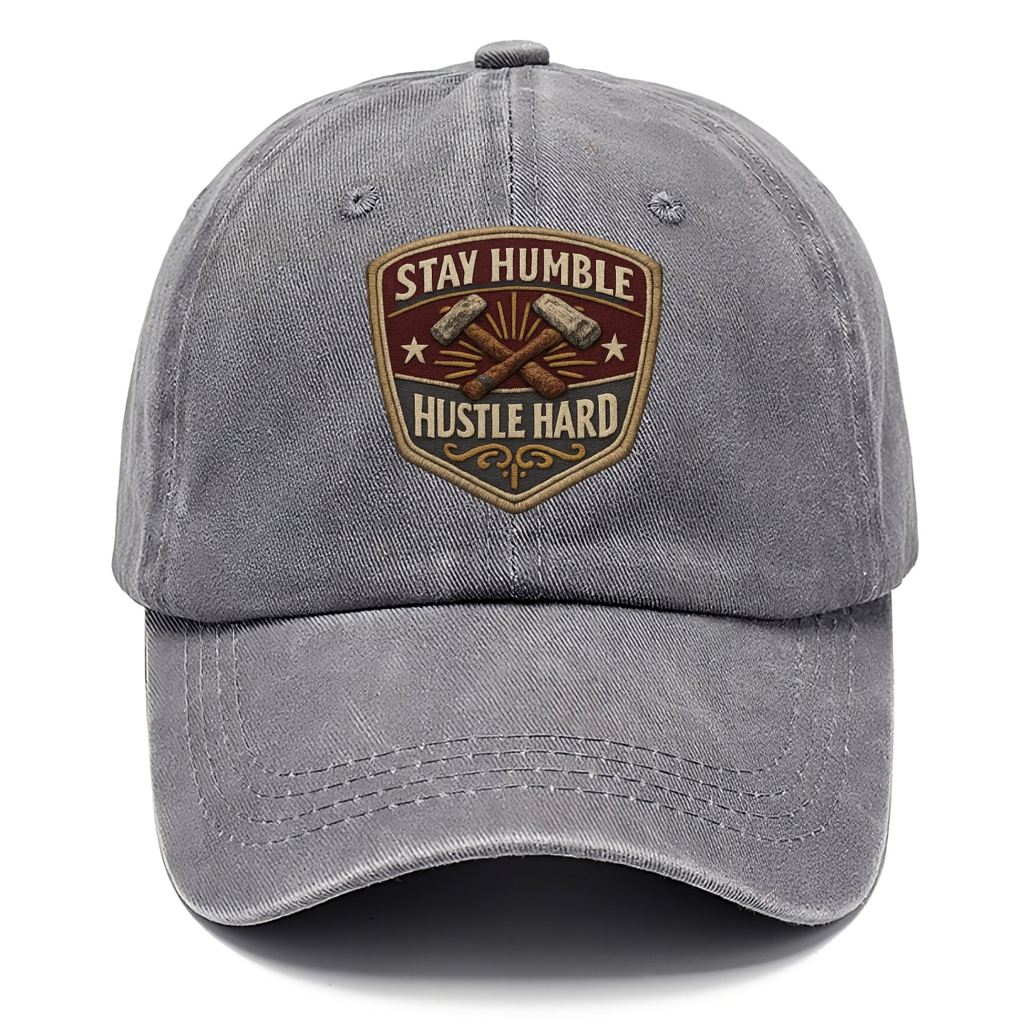 STAY HUMBLE HUSTLE HARD - text in silver , work ethic - Classic Cap - Urban Haze(Grey)