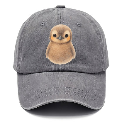 Baby King Penguin - orange cheek patches, fluffy brown, large eyes, front-facing, - Classic Cap - Urban Haze(Grey)
