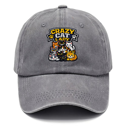 CRAZY CAT LADY - cat pile in multicolor , cat collector - Classic Cap - Urban Haze(Grey)
