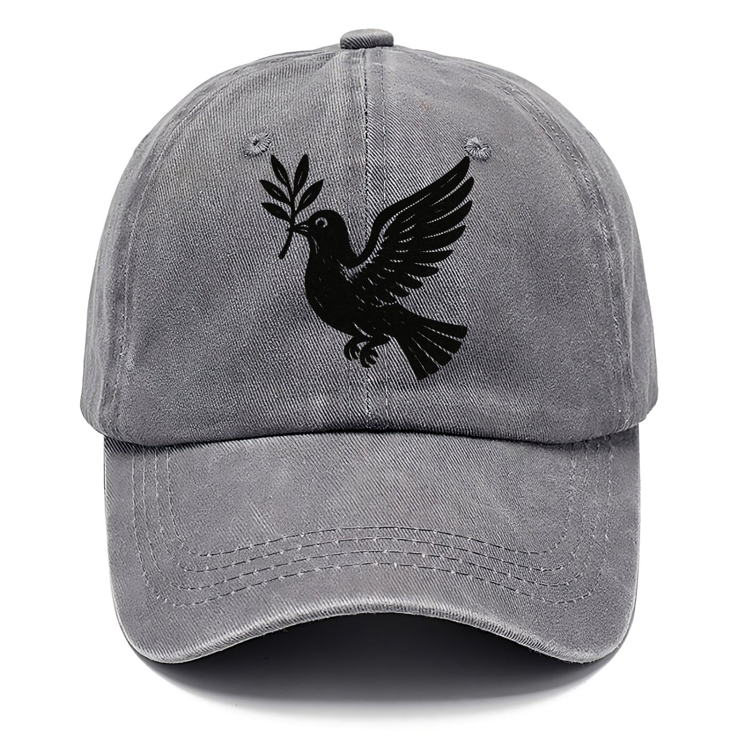 Dove carrying olive branch - peace movement ink painting - Classic Cap - Urban Haze(Grey)