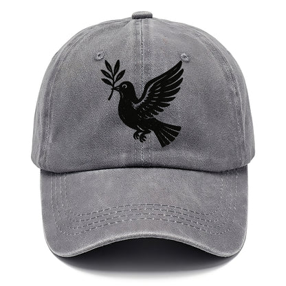 Dove carrying olive branch - peace movement ink painting - Classic Cap - Urban Haze(Grey)