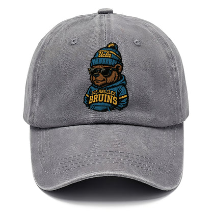 Los Angeles Bruin wearing UCLA beanie with script patch - Classic Cap - Urban Haze(Grey)