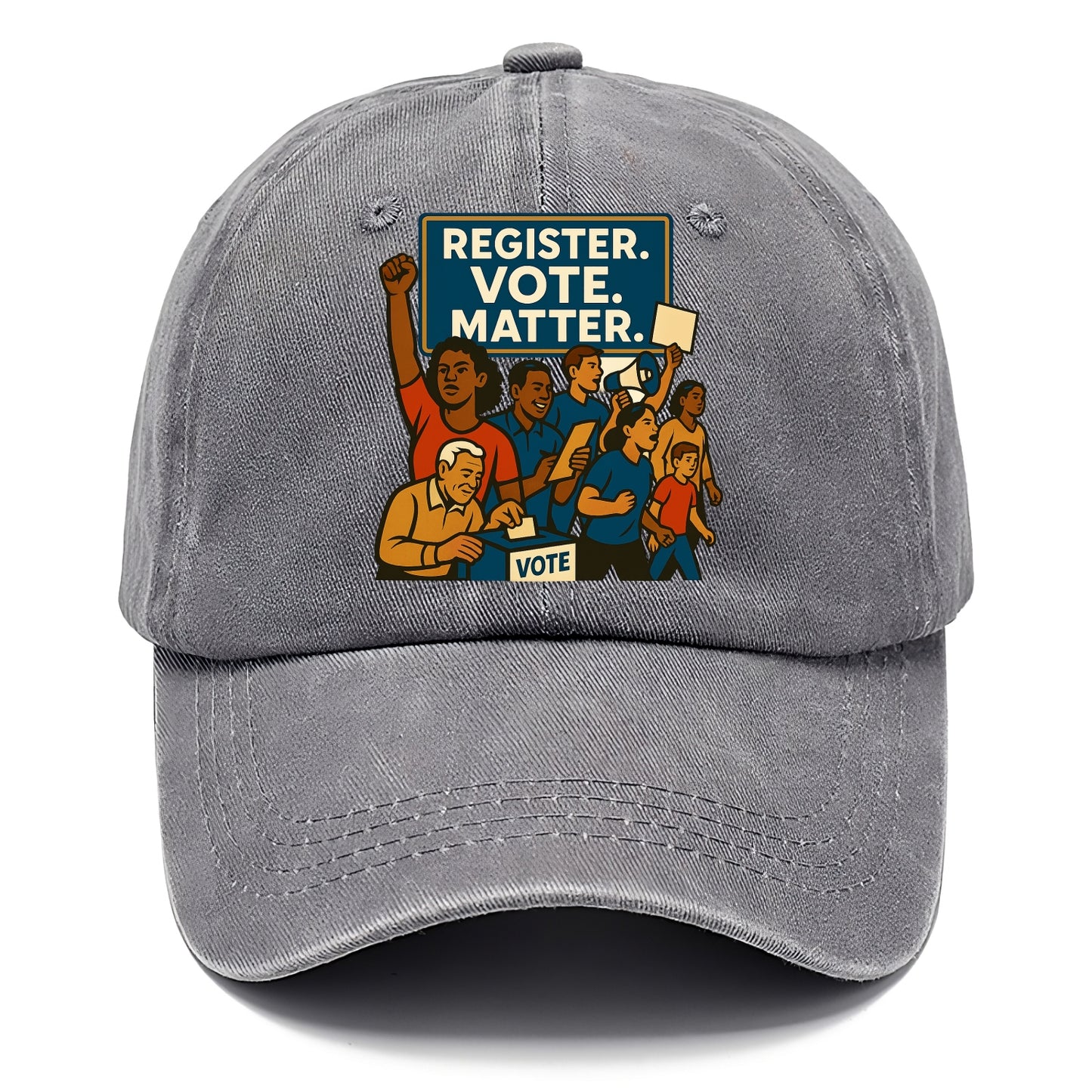 Voter registration drive bringing community together - "Register. Vote. Matter." - - Classic Cap - Urban Haze(Grey)