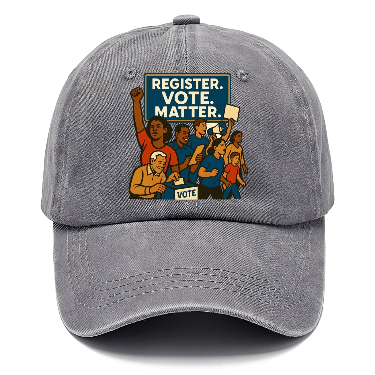Voter registration drive bringing community together - "Register. Vote. Matter." - - Classic Cap - Urban Haze(Grey)