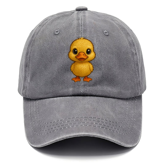 Baby Duck Duckling - yellow fluffy, orange beak, bright eyes, front-facing, quack baby - Classic Cap - Urban Haze(Grey)
