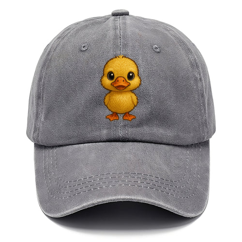 Baby Duck Duckling - yellow fluffy, orange beak, bright eyes, front-facing, quack baby - Classic Cap