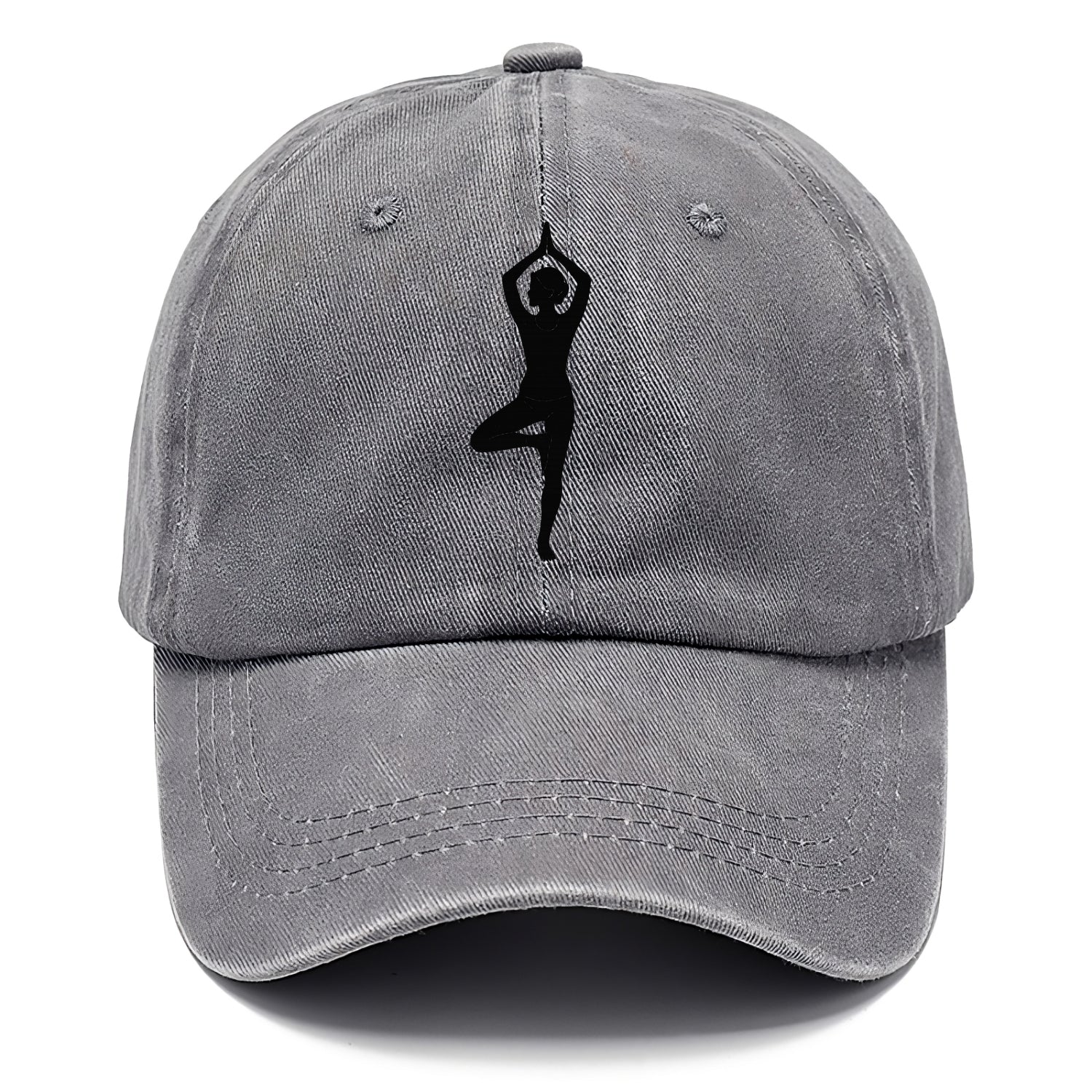 Yogi in tree pose silhouette - Classic Cap - Urban Haze(Grey)