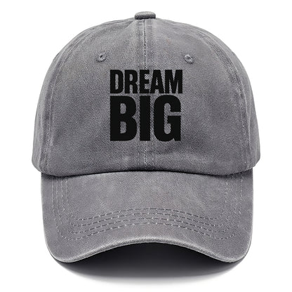 Bold typography design - "DREAM BIG" - ambitious goals, no limits - Classic Cap - Urban Haze(Grey)