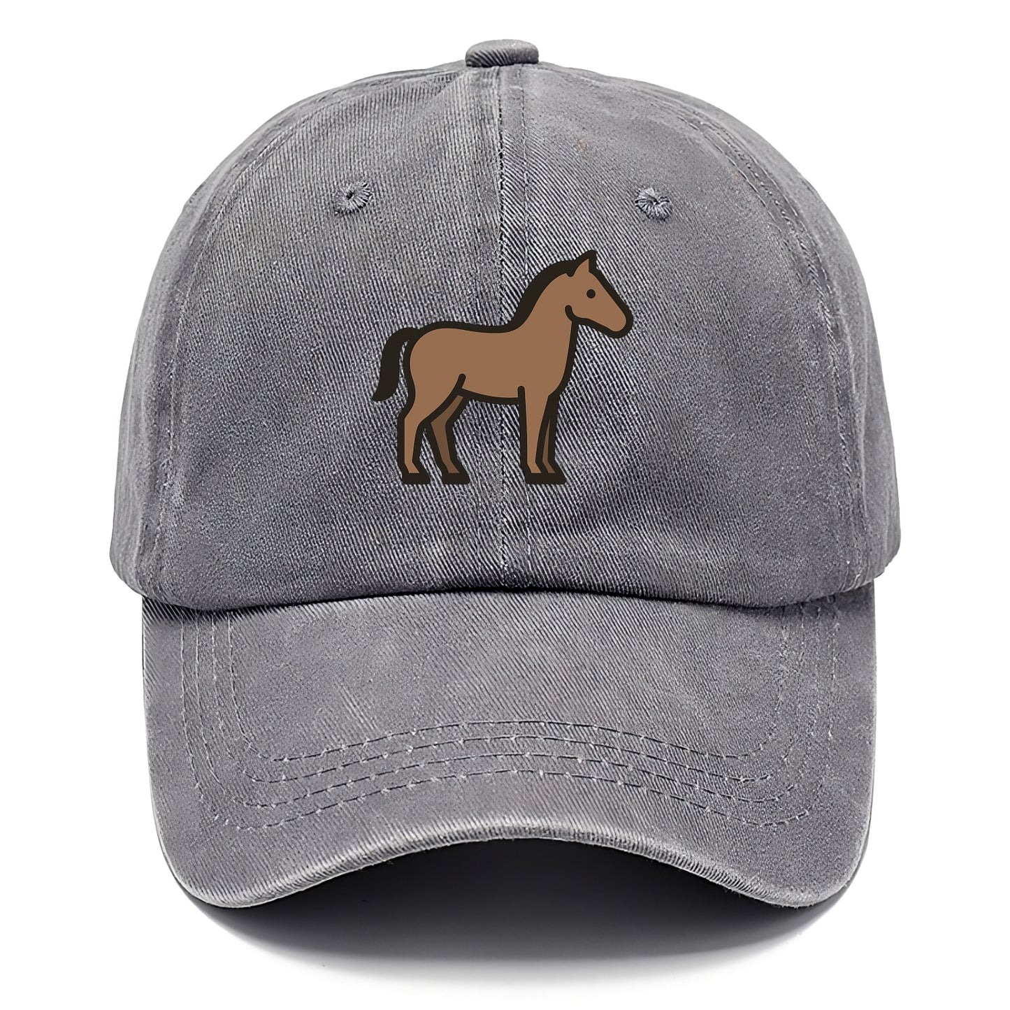 Horse - Brown standing pose flat side profile - Classic Cap - Urban Haze(Grey)