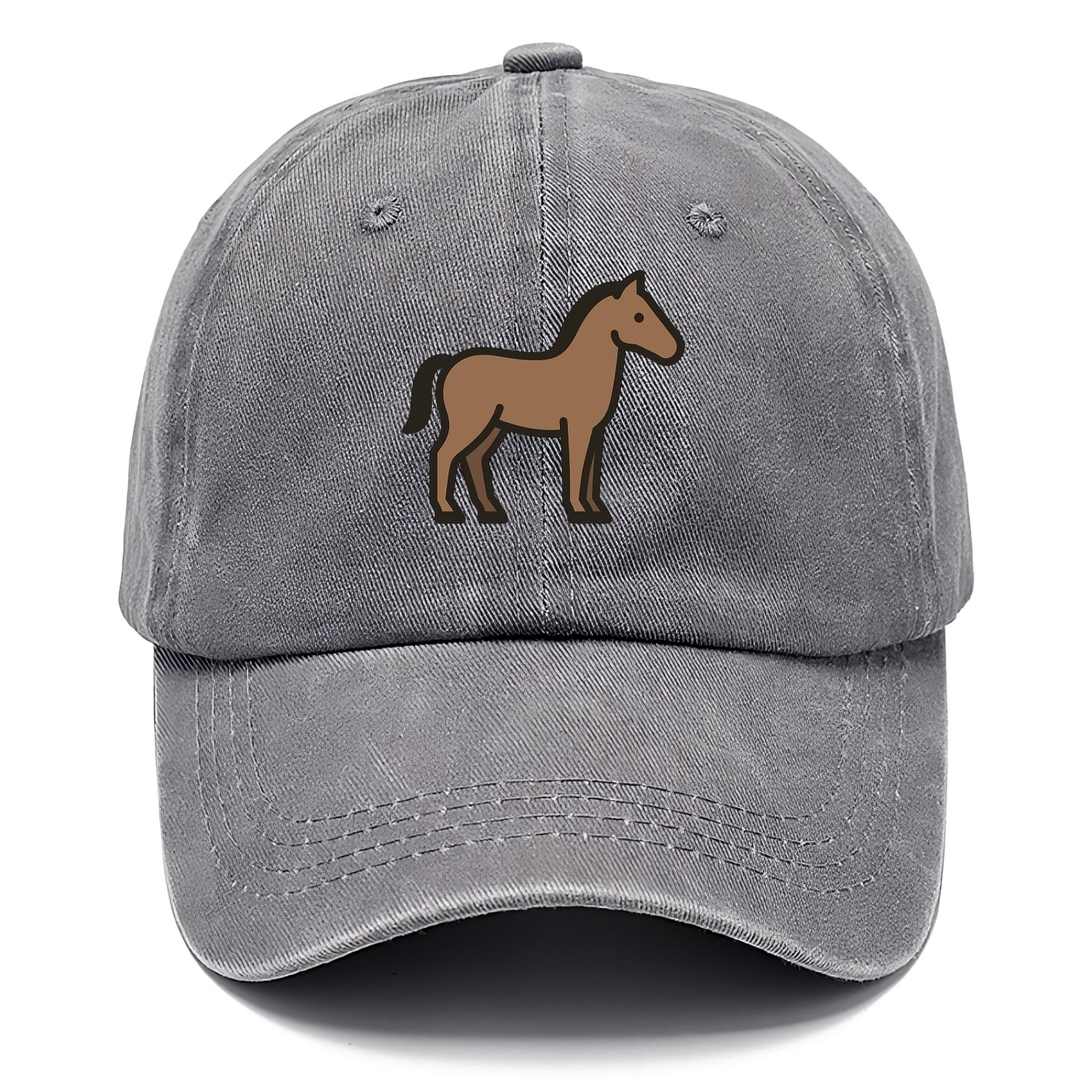 Horse - Brown standing pose flat side profile - Classic Cap - Urban Haze(Grey)