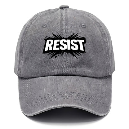 Bold typography design - "RESIST" - fighting back, standing against - Classic Cap - Urban Haze(Grey)