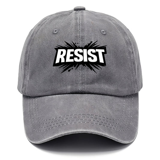 Bold typography design - "RESIST" - fighting back, standing against - Classic Cap - Urban Haze(Grey)